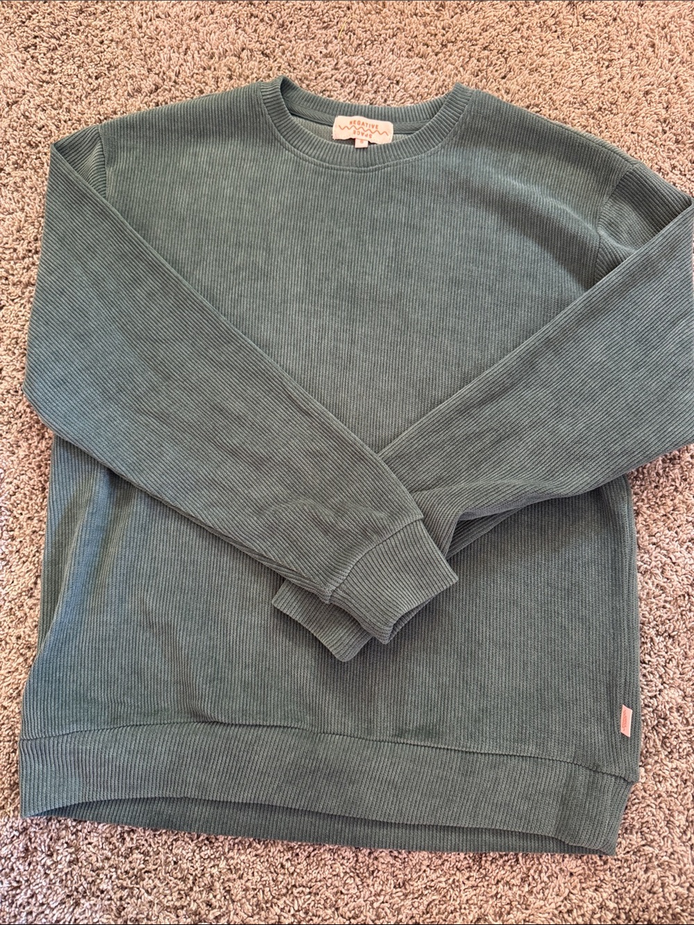 Men's Crewneck Ribbed Sweater - Green
